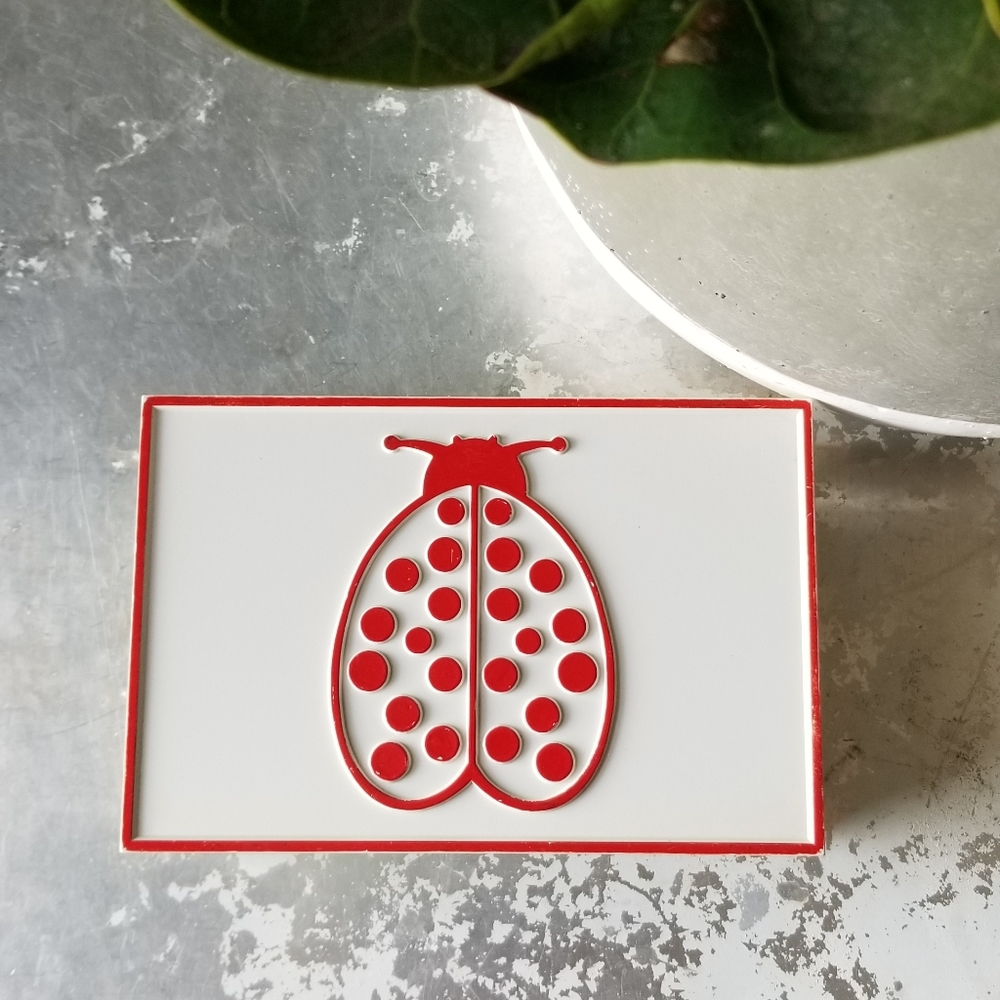 SOLD Vintage Red & White Ladybug Box